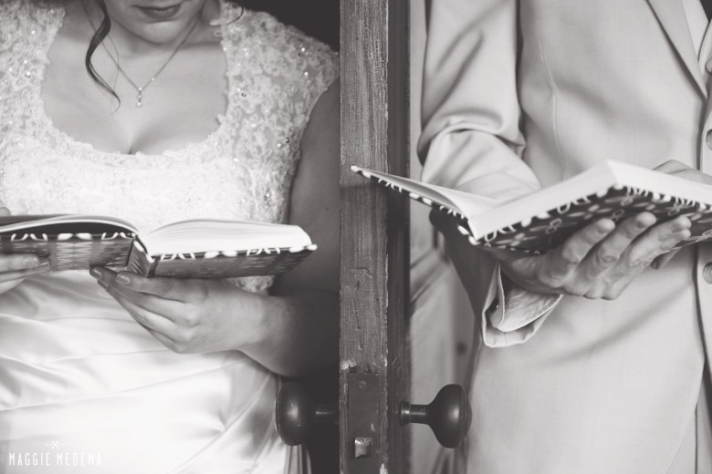 Exchange letters on wedding day